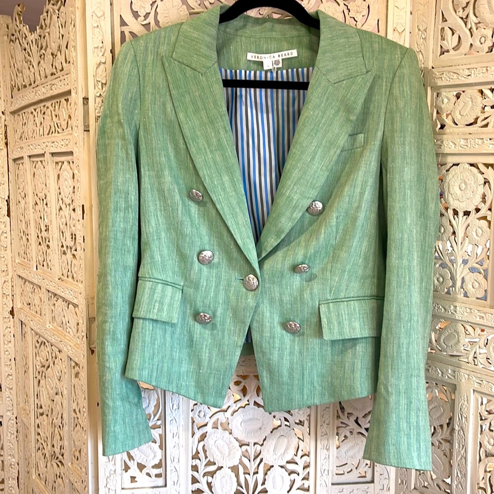 Gorgeous Veronica Beard Diego Green Jacket